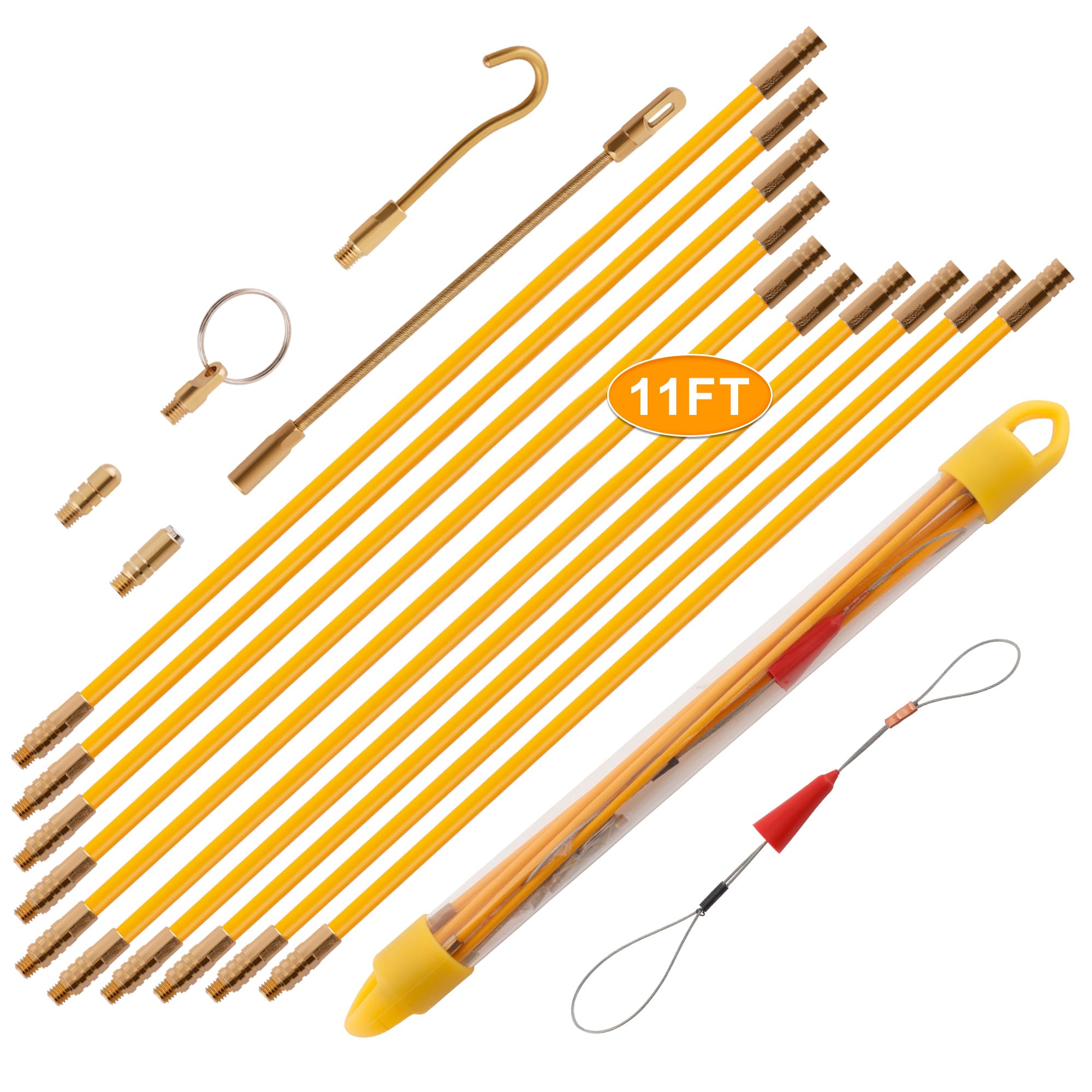 KOOTANS 11FT Fiberglass Running Electrical Wire Cable Glow Rods